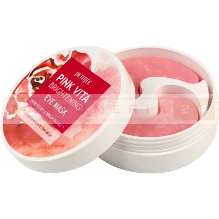 Petitfee Pink Vita Brightening Eye Mask Патчи с комплексом витаминов для сияния кожи 60шт