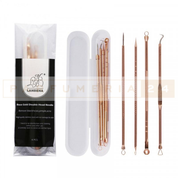 Инструменты для чистки лица Lanbena/набор из 4 инструментов/от черных точек/удаление акне/от прыщей/