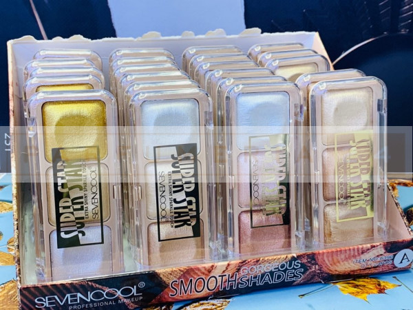 ХАЙЛАЙТЕР SEVEN COOL HIGHLIGHT POWDER 4 COLORS HIGHLIGHTER KIT 