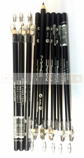 Карандаши черные для глаз с точилкой 12 шт