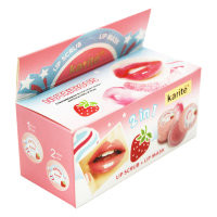 Отшелушивающий Скраб Маска для губ 2 в 1 Клубника и сахарная вата Nutritious 10 г и 6 мл