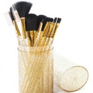 Кисти в прозрачном стакане-тубусе с блестками набор 12 предметов в ассортименте