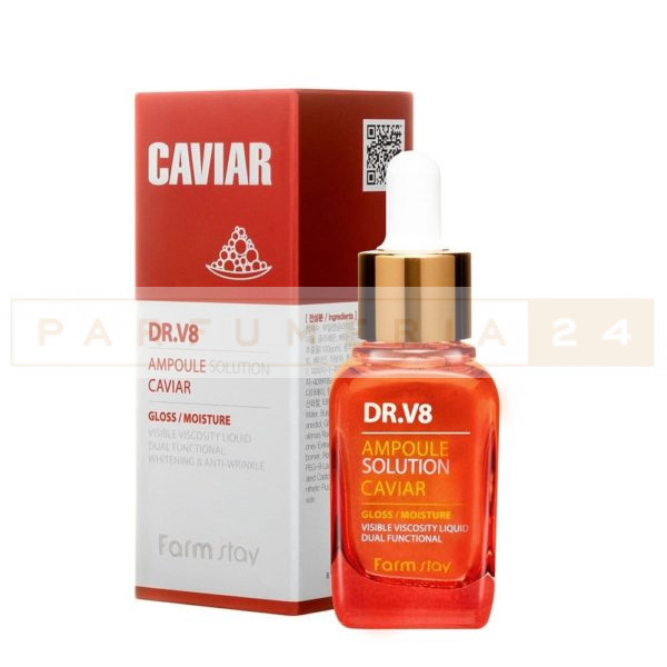 Farmstay DR.V8 Ampoule Solution Caviar Ампульная сыворотка для лица с экстрактом икры, 30 мл