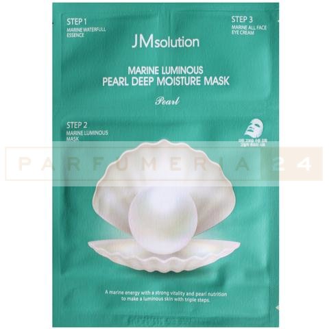 Трёхшаговый увлажняющий набор с жемчугом JMsolution Marine Luminous Pearl Deep Moisture Mask (тканевая маска+эссенция+крем для век)