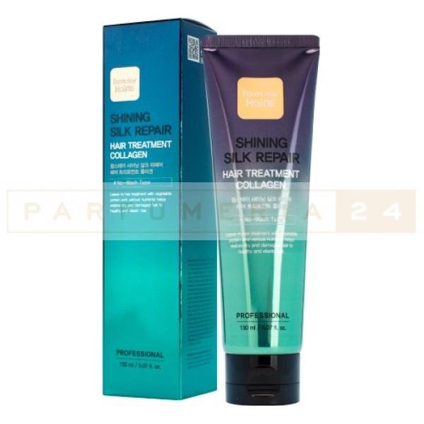 Увлажняющая маска для сияния и блеска волос с коллагеном Shining Silk Repair Hair Treatment Collagen FarmStay