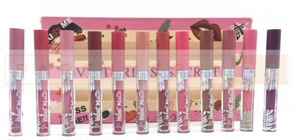 Матовые блески Victoria's Secret Kiss Me Velvet Matte,12 цв 