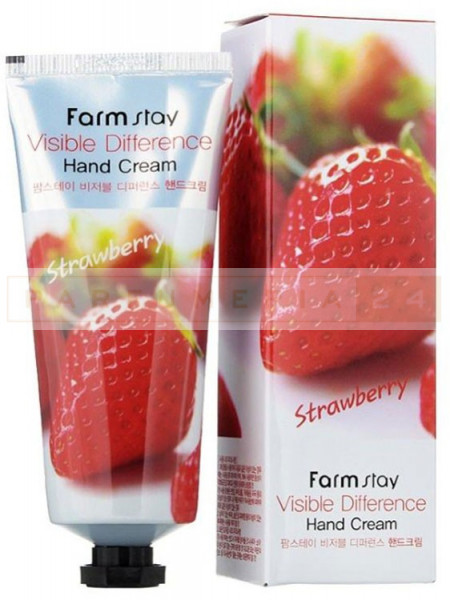 Крем для рук с экстрактом Farmstay Visible Difference Hand Cream Strawberry