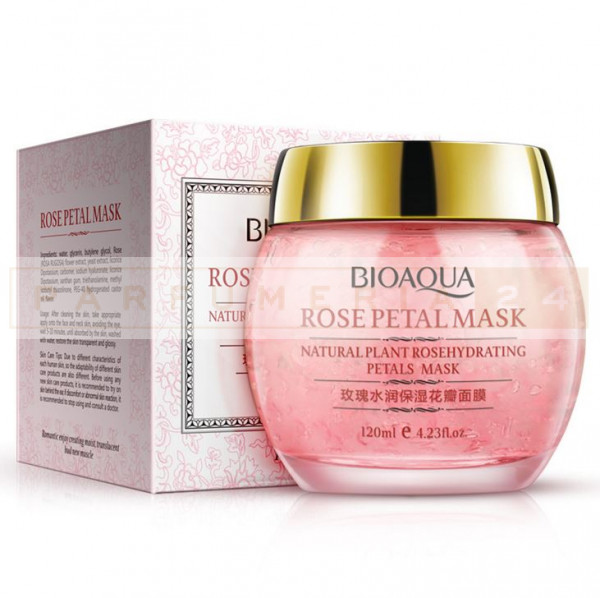 Ночная смягчающая маска для лица с лепестками роз Bioaqua Rose Petal Mask,120гр 