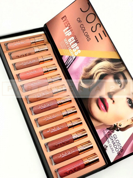 Матовые Блески  Soc of Colors Lip Gloss&Eyeshadow  Fashion Guru,12цв