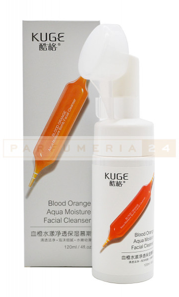 KUGE Пенка для умывания с экстрактом цитруса Юдзу для питания кожи с массажной щеточкой Blood Orange 120 мл