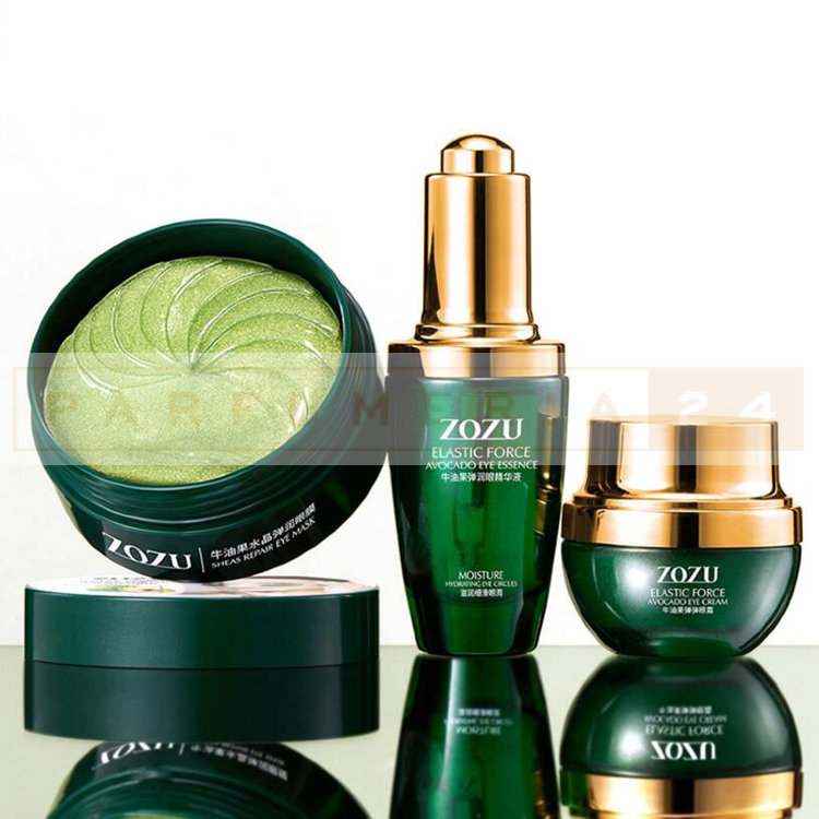 Набор для глаз ZOZU Avocado с маслом авокадо, витаминами и минералами 3 в 1 (патчи, эссенция и крем для глаз)