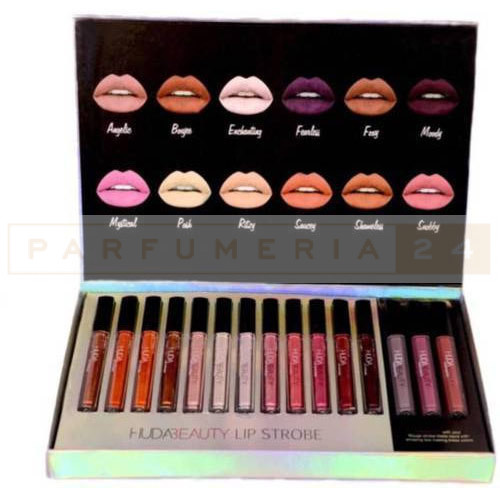 ​Набор жидких матовых помад Huda Beauty Lip Strobe 15 шт