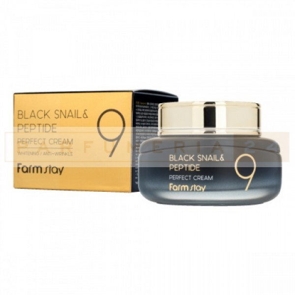 Farmstay Black Snail & Peptide 9 Perfect Cream Крем для лица с муцином черной улитки и пептидами