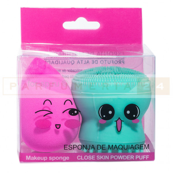 Спонж массажер для умывания+спонж для макияжа