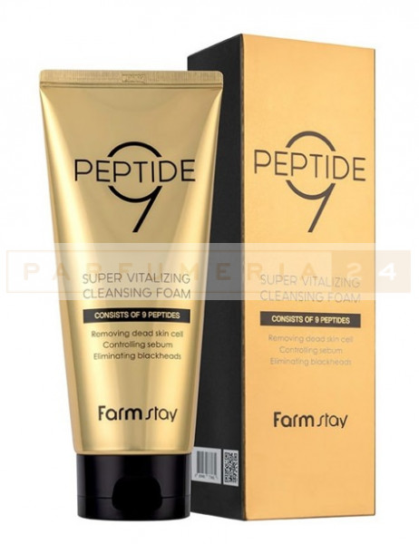 FarmStay пенка для умывания Peptide9 Super Vitalizing Cleansing Foam 180 ml