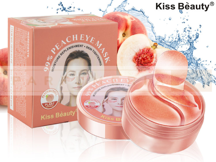 Гидрогелевые патчи для глаз с персиком Kiss Beauty Peach, 60 шт