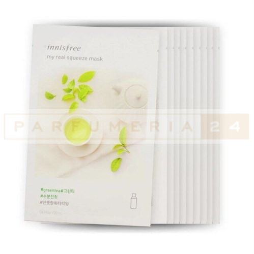 Тканевая маска с зеленым чаем Innisfree My Real Squeeze Mask Green Tea